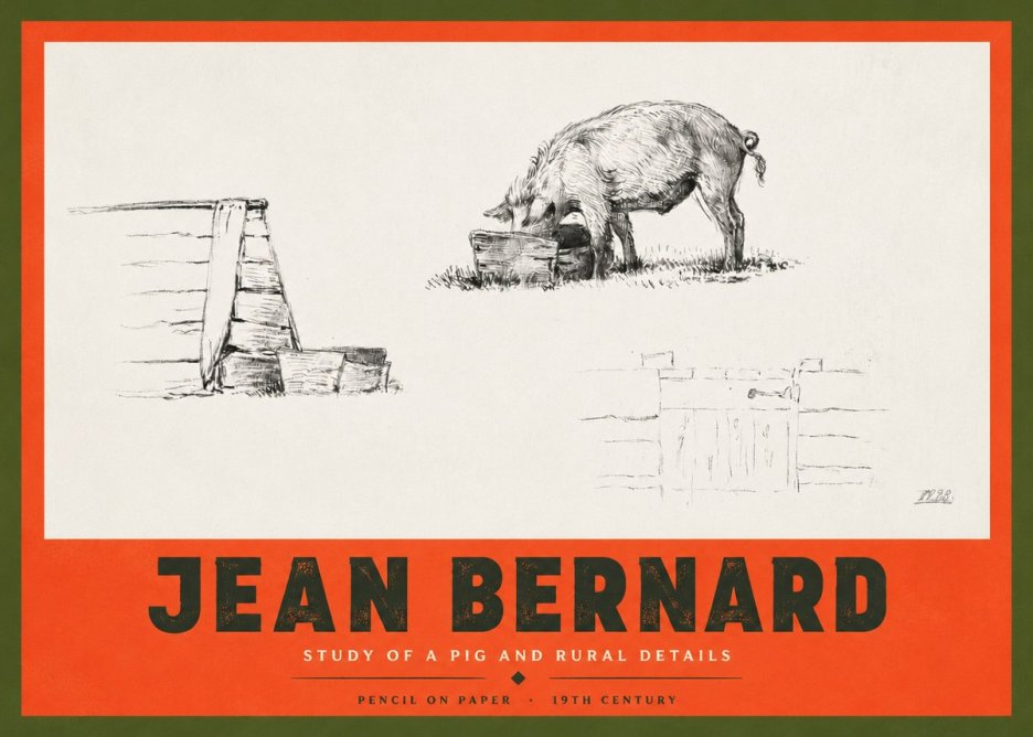 Jean Bernard Pig Study No4 - Poszter