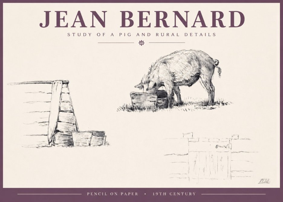 Jean Bernard Pig Study No5 - Poszter