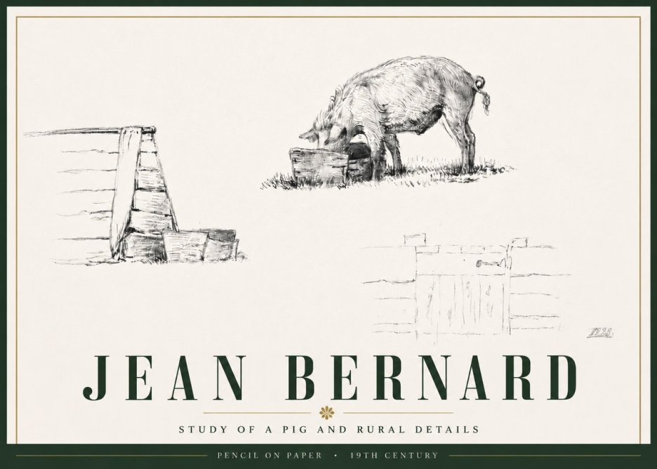 Jean Bernard Pig Study No6 - Poszter