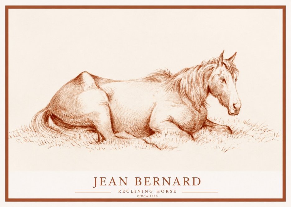 Jean Bernard Reclining Horse No1 - Poszter