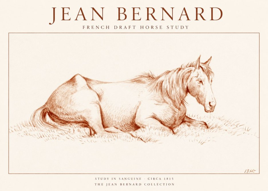 Jean Bernard Reclining Horse No2 - Poszter