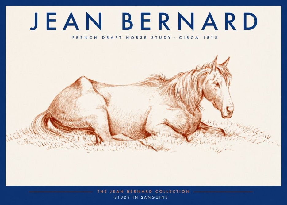 Jean Bernard Reclining Horse No3 - Poszter