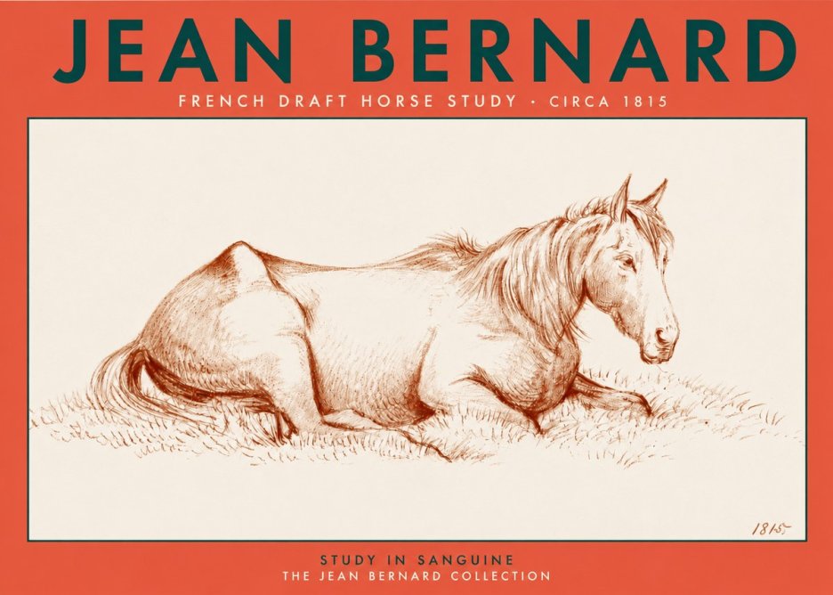 Jean Bernard Reclining Horse No4 - Poszter
