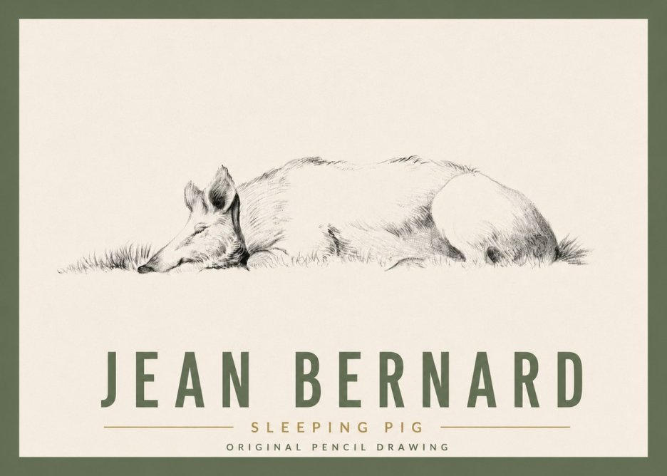 Jean Bernard Sleeping Pig II No5 - Poszter