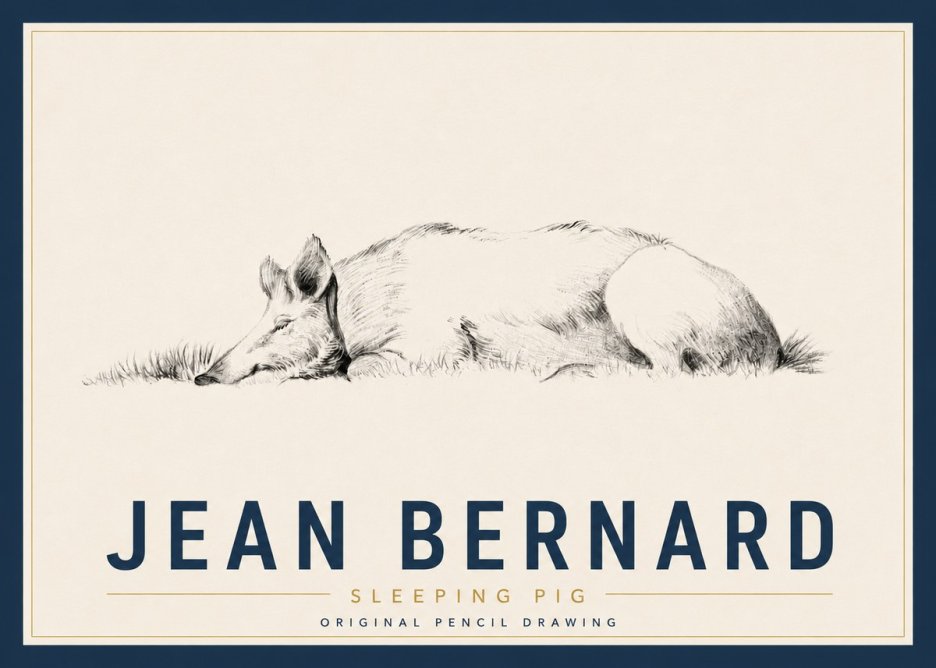 Jean Bernard Sleeping Pig II No6 - Poszter