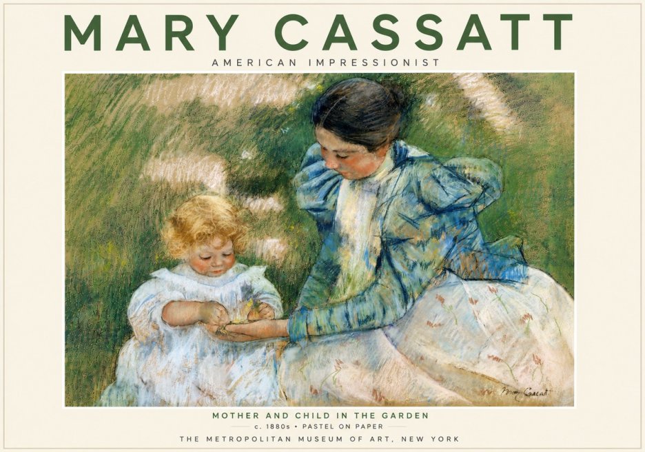 Mary Cassatt Mother and Child in the Garden No5 - Poszter