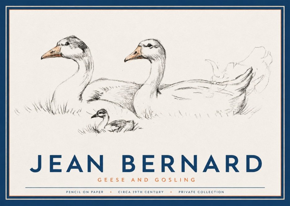 Jean Bernard Study of Geese No3 - Poszter
