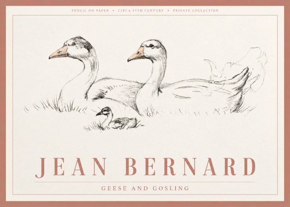 Jean Bernard Study of Geese No4 - Poszter