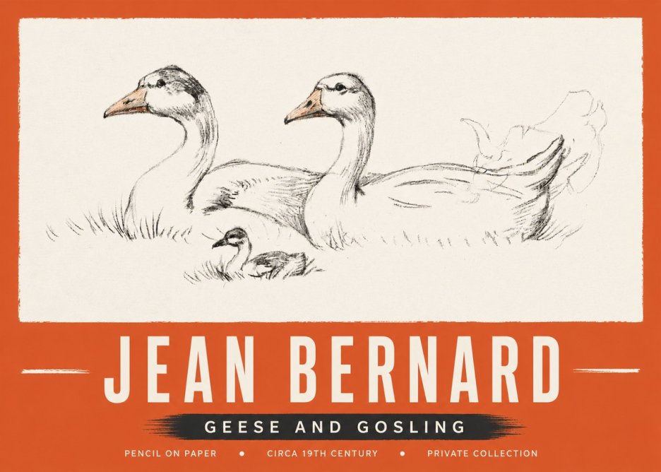 Jean Bernard Study of Geese No5 - Poszter