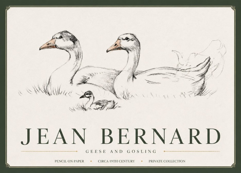 Jean Bernard Study of Geese No6 - Poszter