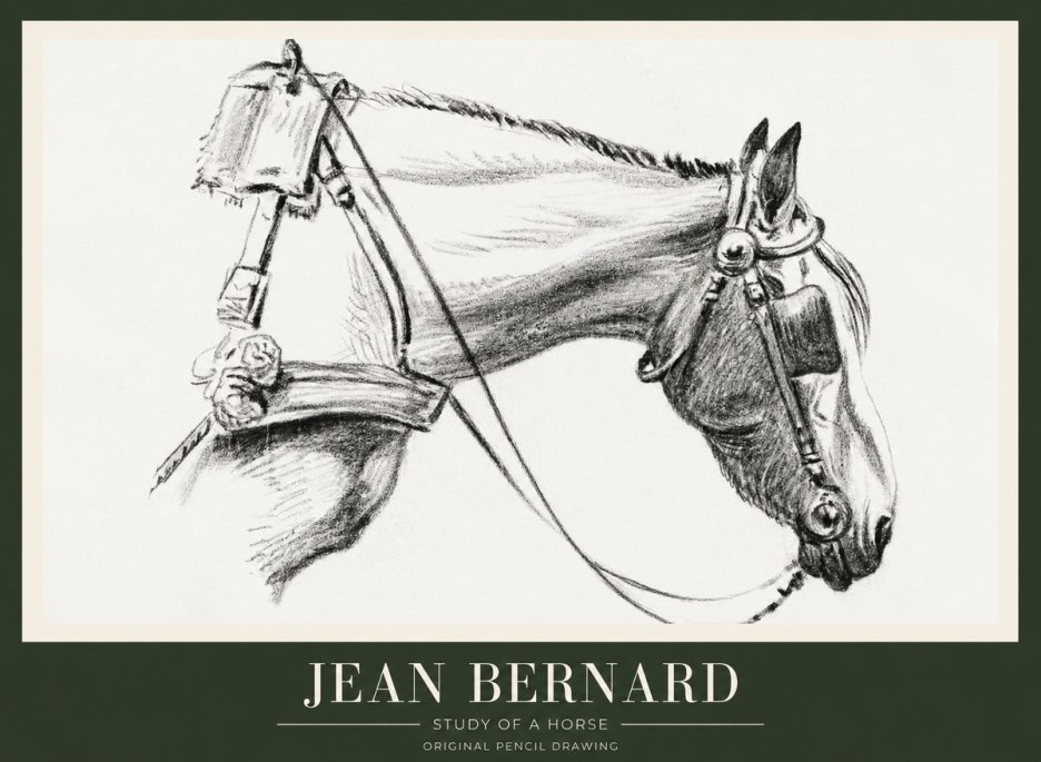 Jean Bernard Study of a Horse XVIII No1 - Poszter