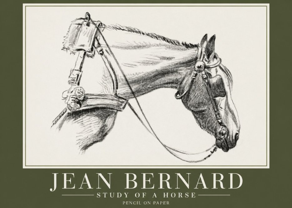 Jean Bernard Study of a Horse XVIII No2 - Poszter