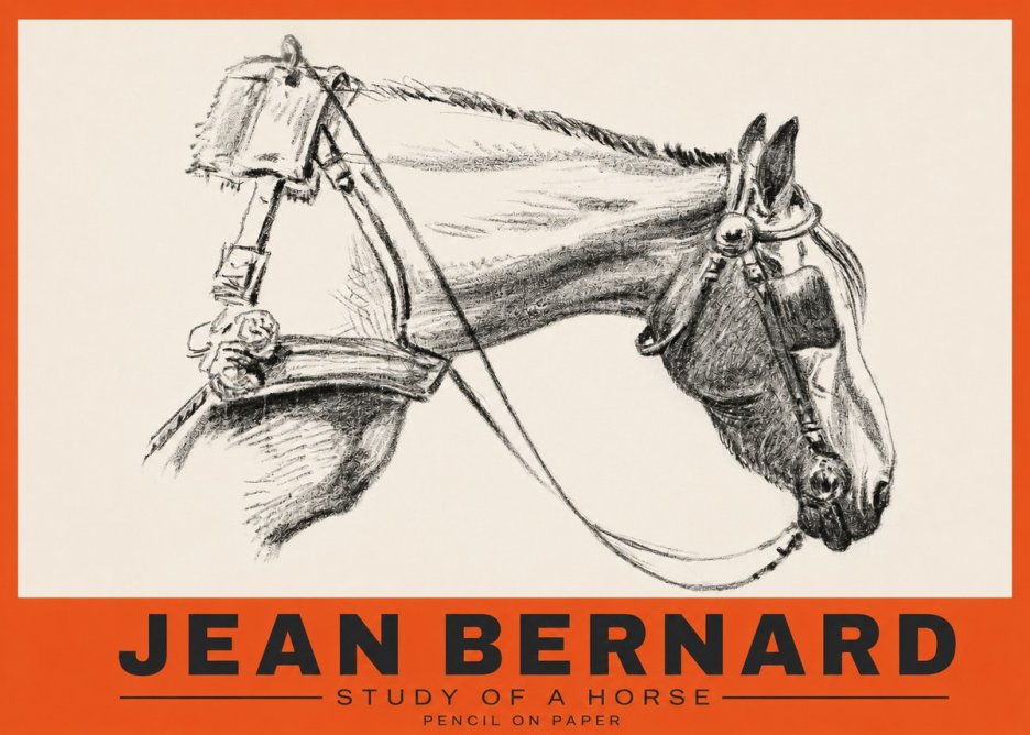 Jean Bernard Study of a Horse XVIII No3 - Poszter