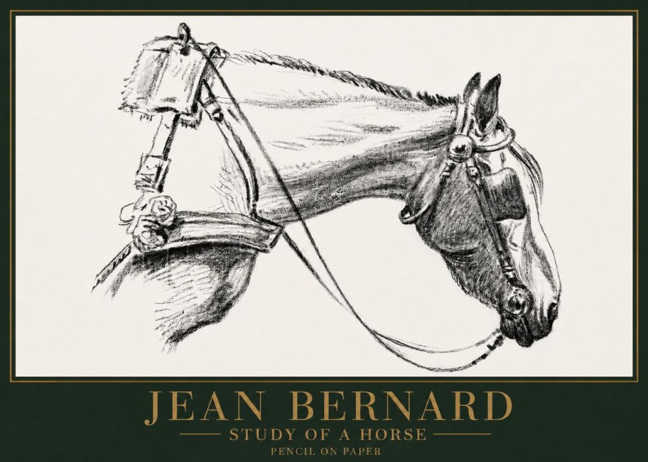 Jean Bernard Study of a Horse XVIII No4 - Poszter