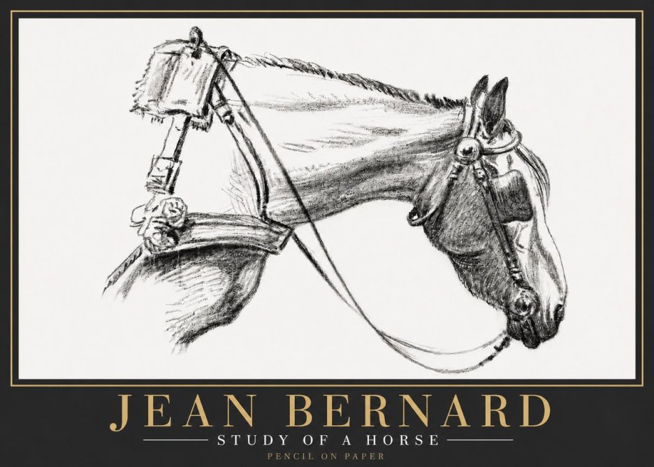 Jean Bernard Study of a Horse XVIII No6 - Poszter