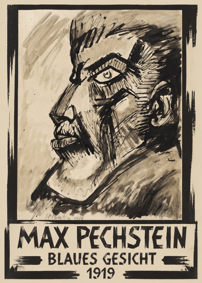 Max Pechstein Blaues Gesicht No1 - Poszter