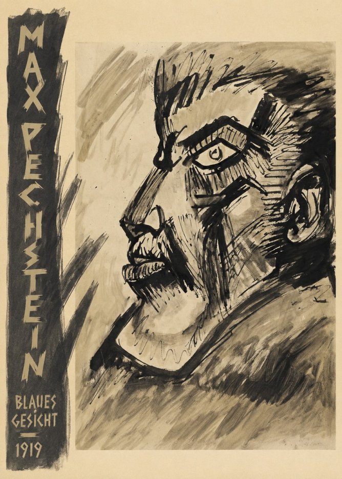 Max Pechstein Blaues Gesicht No2 - Poszter