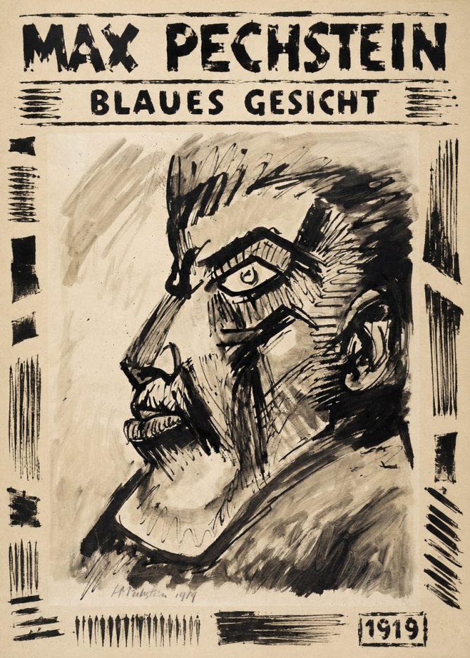 Max Pechstein Blaues Gesicht No6 - Poszter