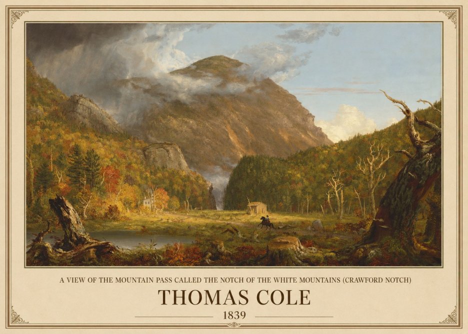 Thomas Cole A View of the Mountain Pass Called the Notch of the White Mountains (Crawford Notch) II No1 - Poszter