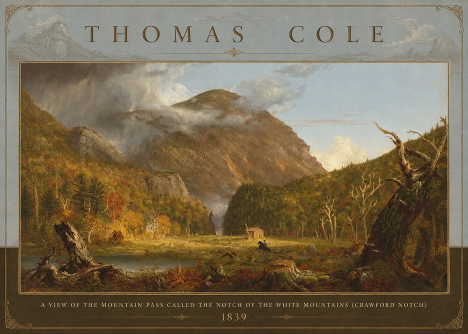 Thomas Cole A View of the Mountain Pass Called the Notch of the White Mountains (Crawford Notch) II No3 - Poszter
