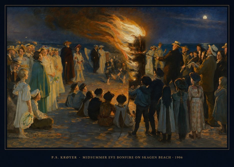 P.S. Krøyer Midsummer Eve Bonfire on Skagen Beach · 1906 No6 - Poszter