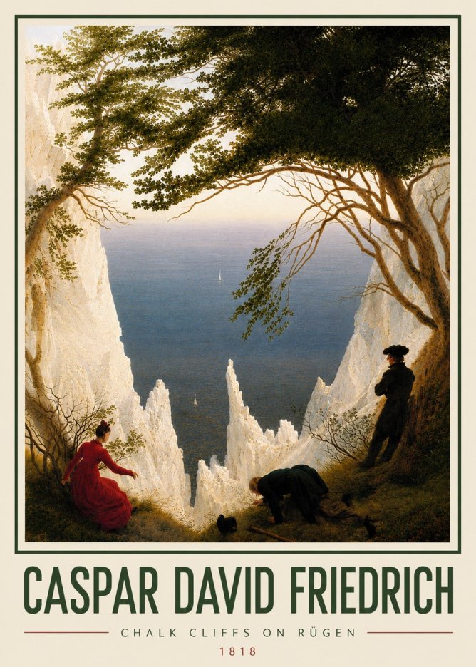 Caspar David Friedrich Chalk Cliffs on Rügen No5 - Poszter