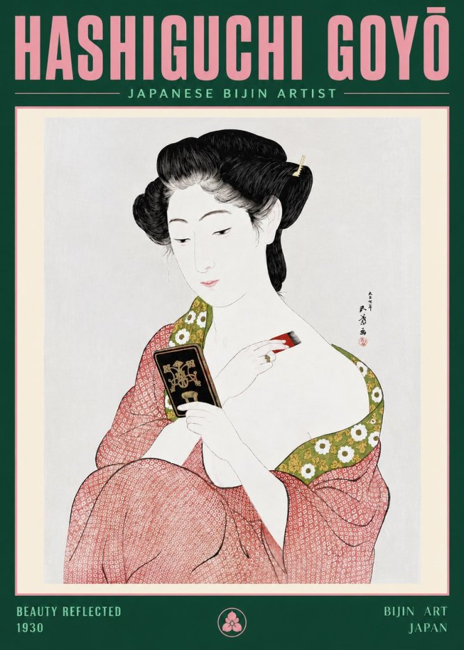 Hashiguchi Goyō Beauty Reflected No3 - Poszter