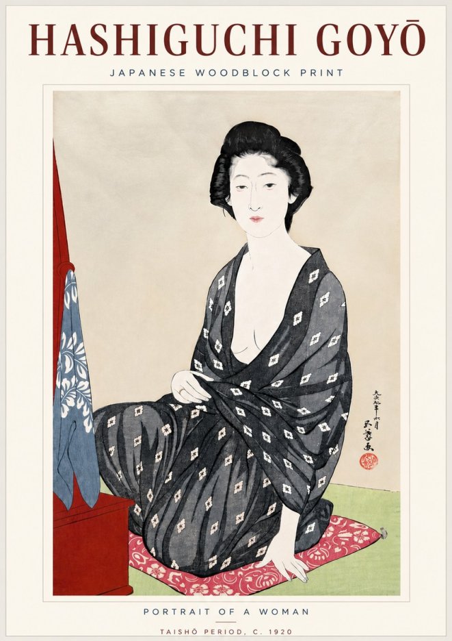 Hashiguchi Goyō Portrait of a Woman No4 - Poszter