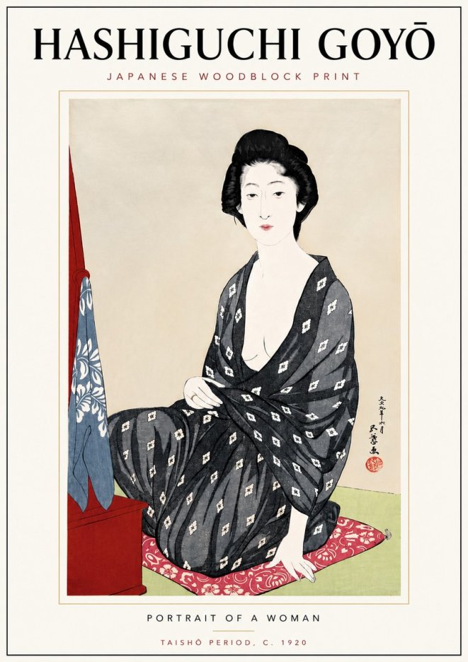Hashiguchi Goyō Portrait of a Woman No6 - Poszter