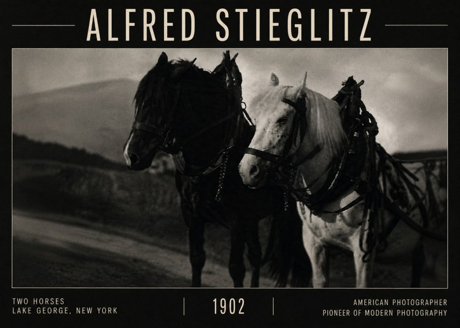 Alfred Stieglitz Two Horses, Lake George, New York No6 - Poszter