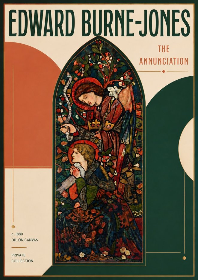 Edward Burne-Jones The Annunciation I No4 - Poszter