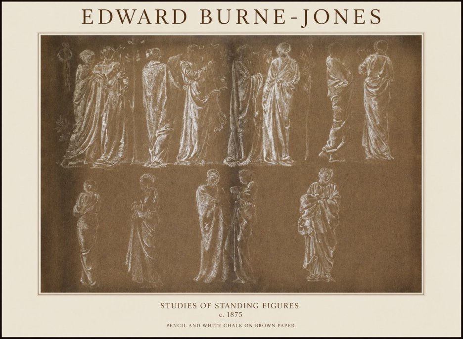 Edward Burne-Jones Studies of Standing Figures No1 - Poszter
