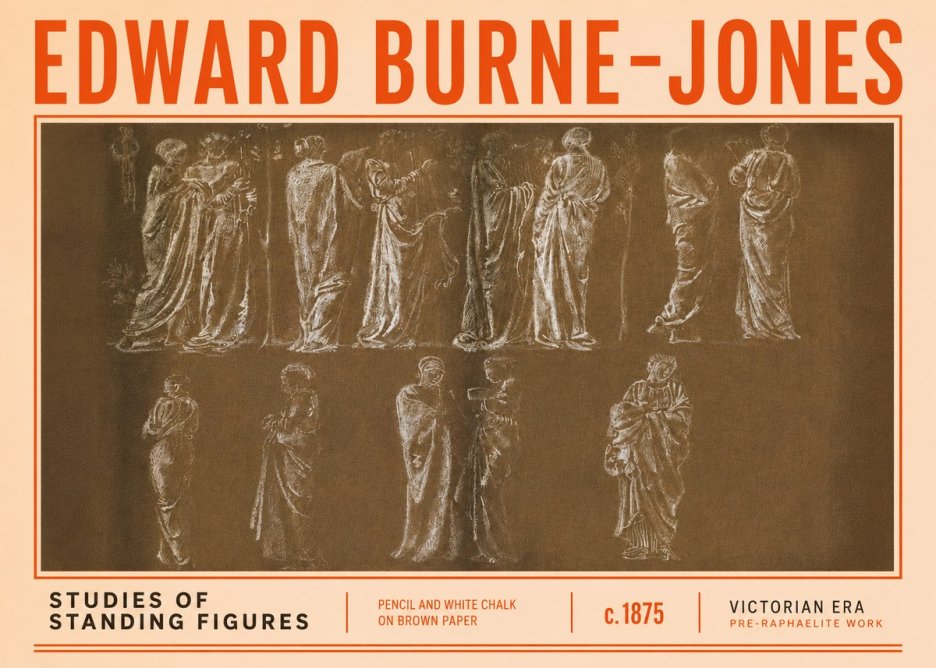 Edward Burne-Jones Studies of Standing Figures No6 - Poszter