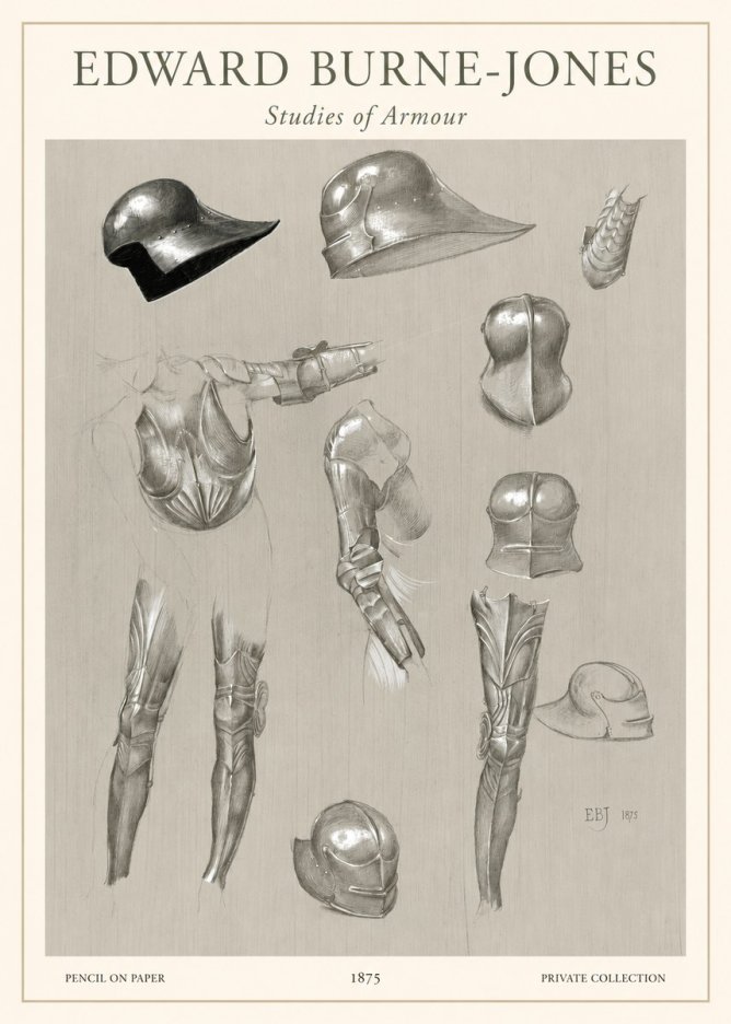 Edward Burne-Jones Studies of Armour No1 - Poszter