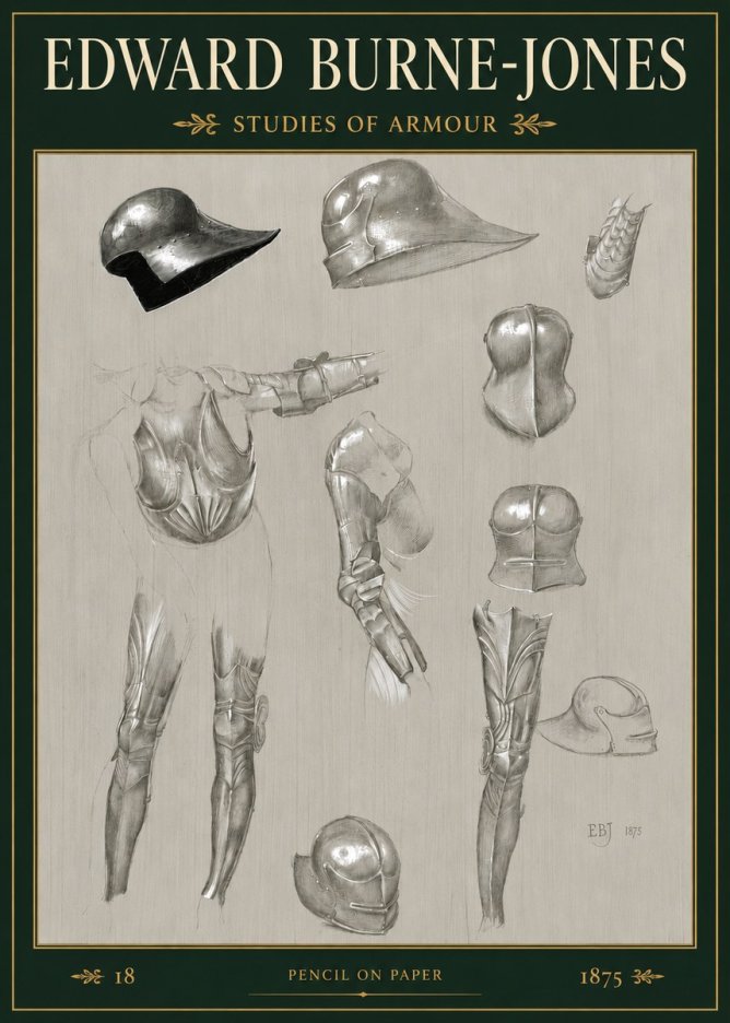 Edward Burne-Jones Studies of Armour No3 - Poszter