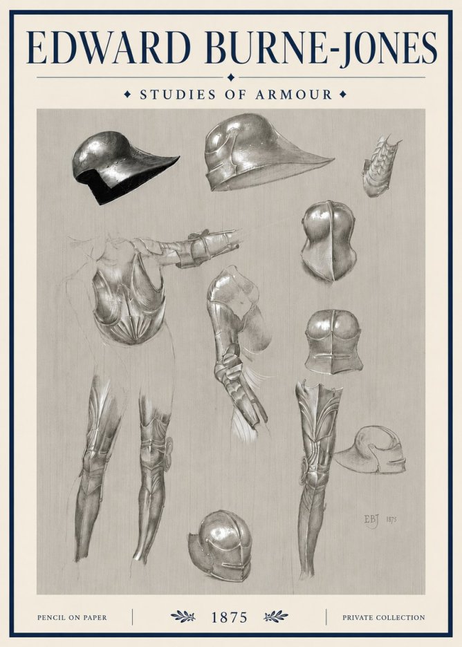 Edward Burne-Jones Studies of Armour No4 - Poszter