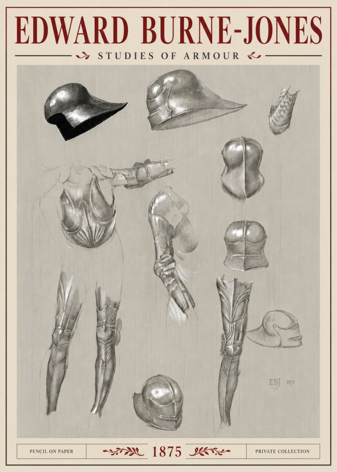 Edward Burne-Jones Studies of Armour No6 - Poszter