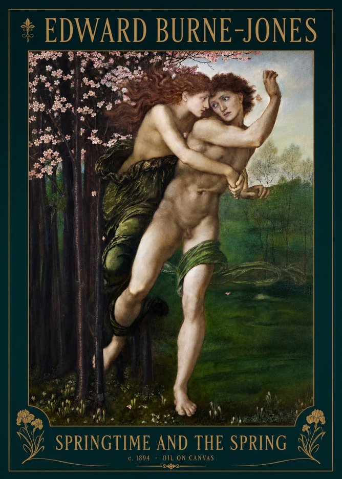 Edward Burne-Jones Springtime and the Spring No2 - Poszter