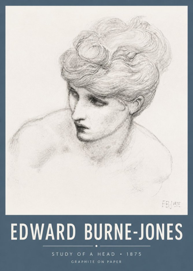 Edward Burne-Jones Study of a Head No5 - Poszter