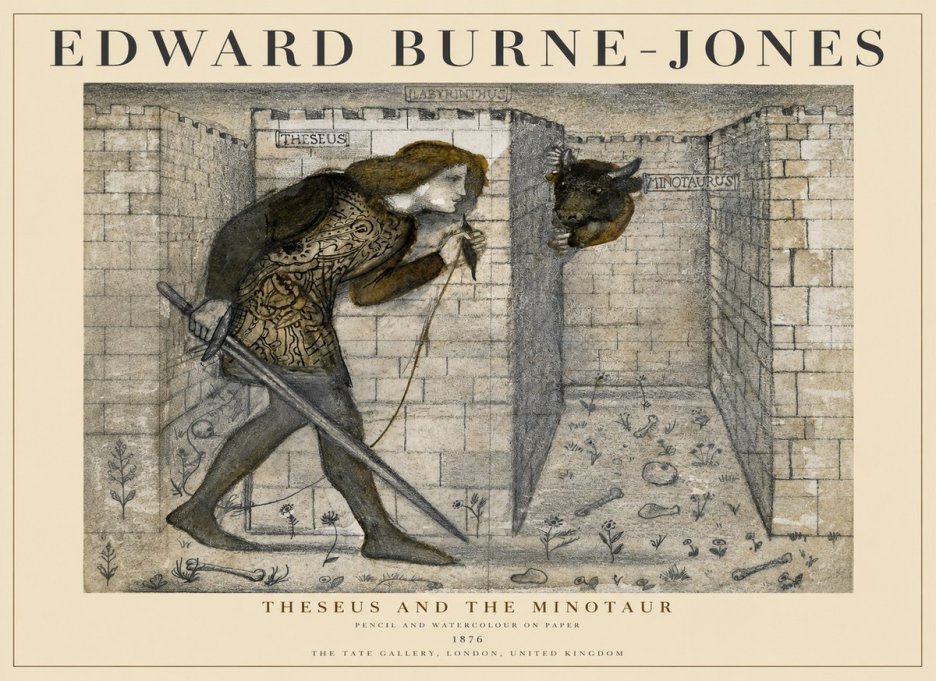 Edward Burne-Jones Theseus and the Minotaur No1 - Poszter