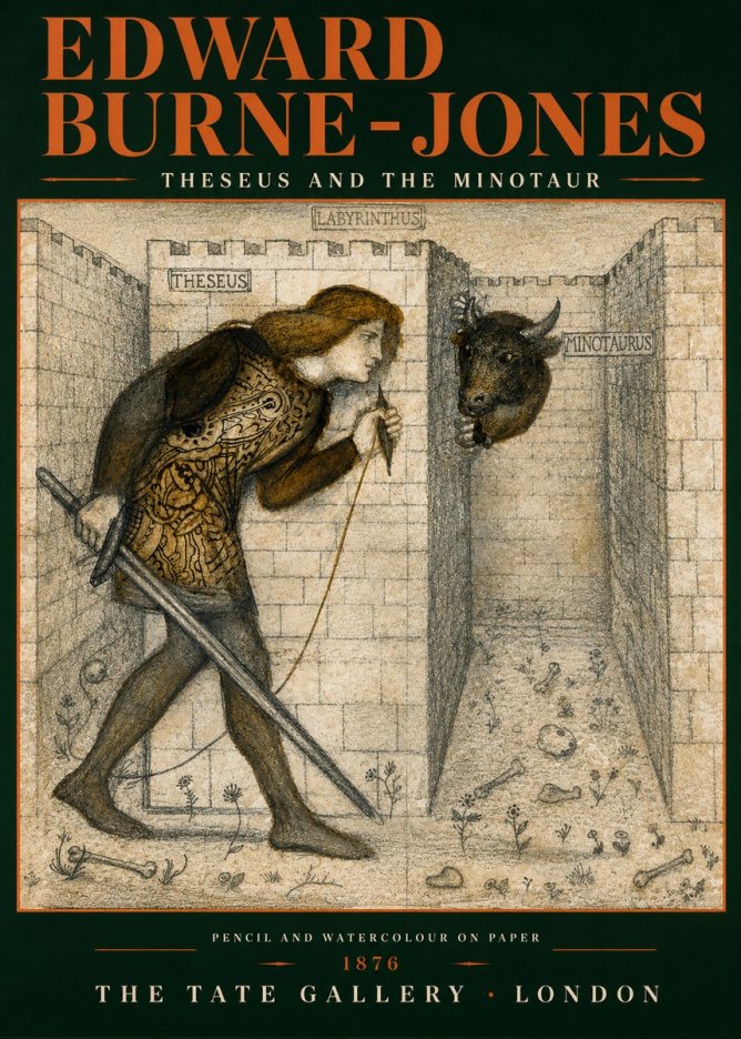 Edward Burne-Jones Theseus and the Minotaur No3 - Poszter
