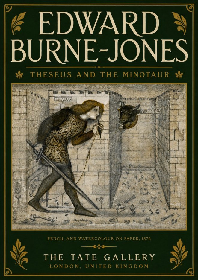 Edward Burne-Jones Theseus and the Minotaur No6 - Poszter