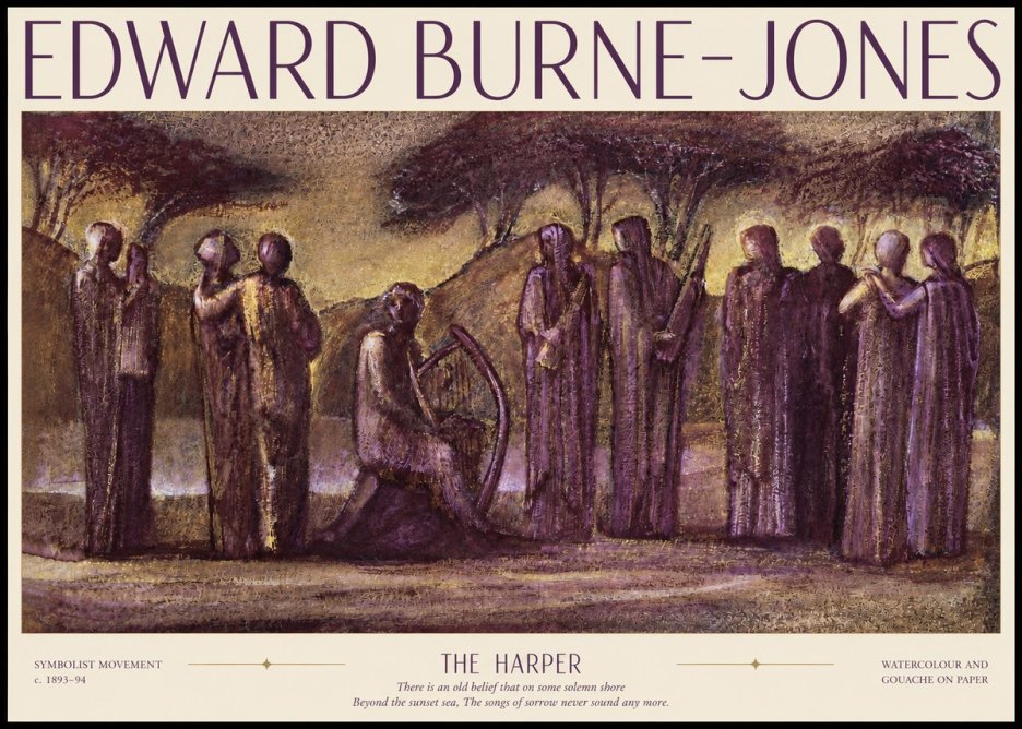Edward Burne-Jones The Harp of Life No6 - Poszter