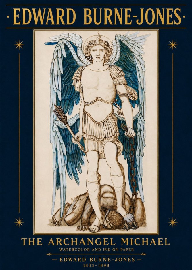 Edward Burne-Jones The Archangel Michael No2 - Poszter