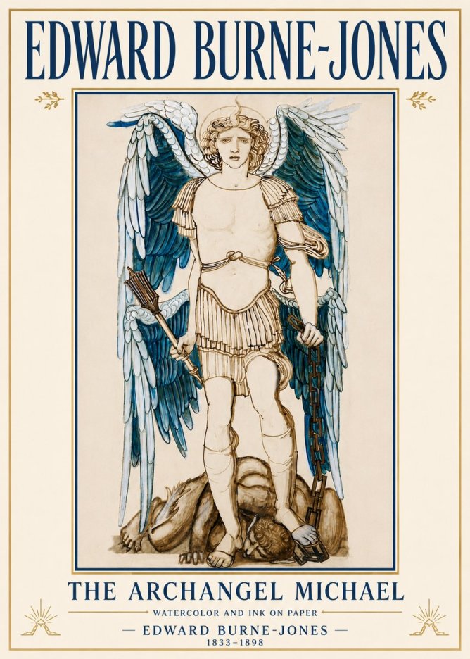 Edward Burne-Jones The Archangel Michael No5 - Poszter
