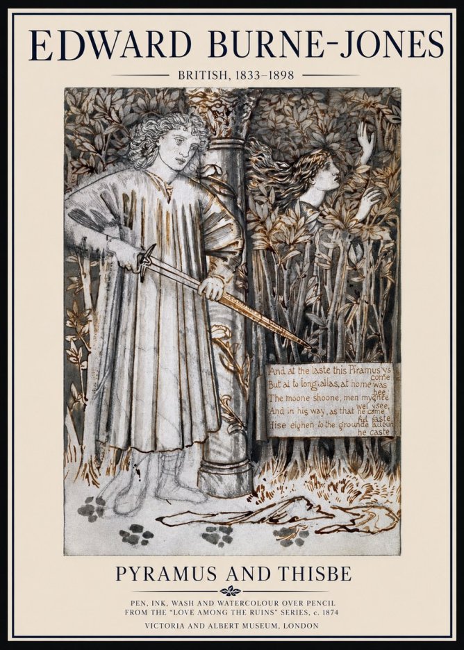 Edward Burne-Jones Pyramus and Thisbe No1 - Poszter