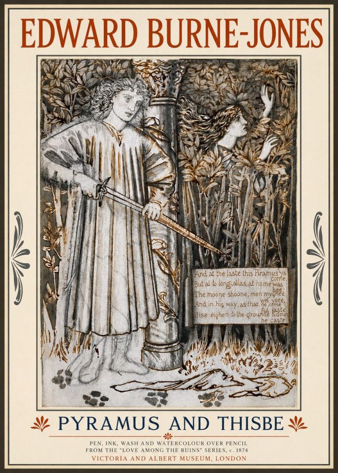 Edward Burne-Jones Pyramus and Thisbe No3 - Poszter