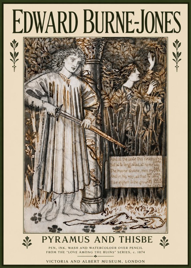 Edward Burne-Jones Pyramus and Thisbe No5 - Poszter