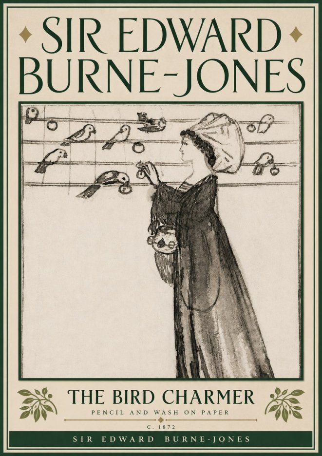 Edward Burne-Jones The Bird Charmer No6 - Poszter
