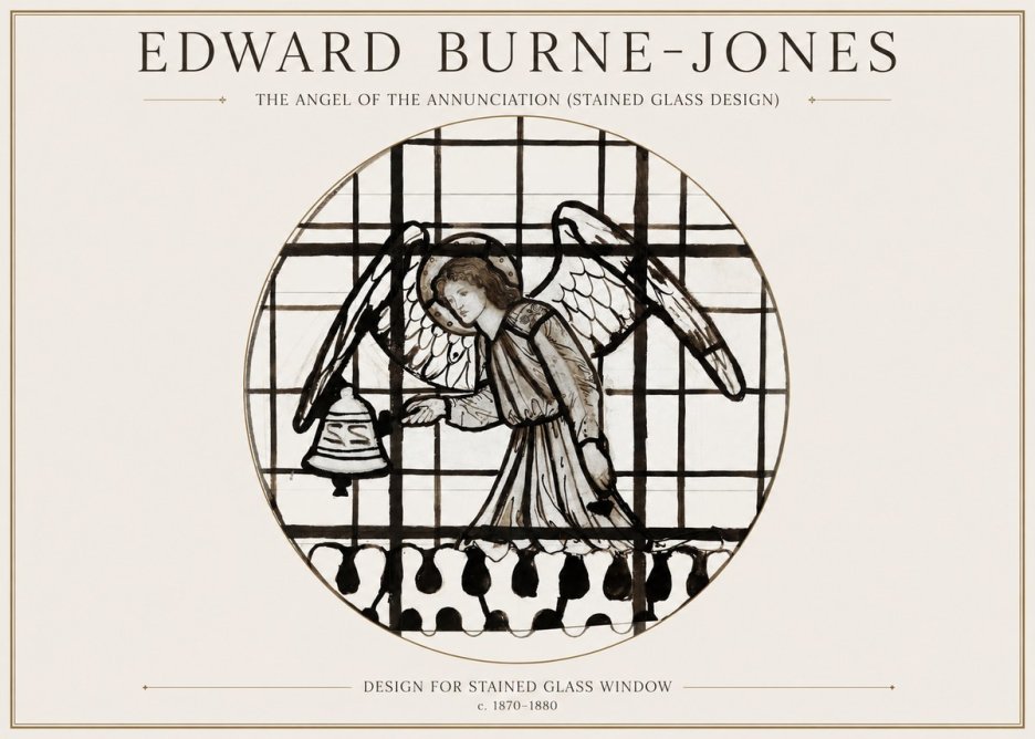 Edward Burne-Jones The Angel of the Annunciation (Stained Glass Design) No1 - Poszter